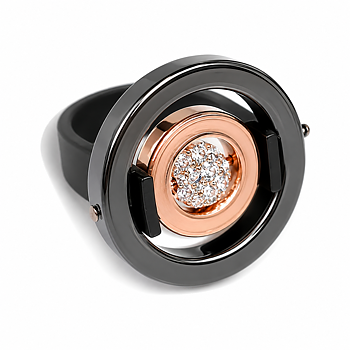 Ring Flora rosegold Hematite Swarovski