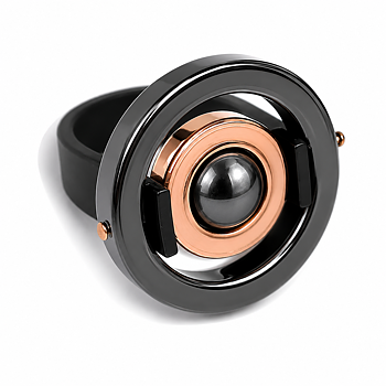 Ring Flora rosegold Hematite