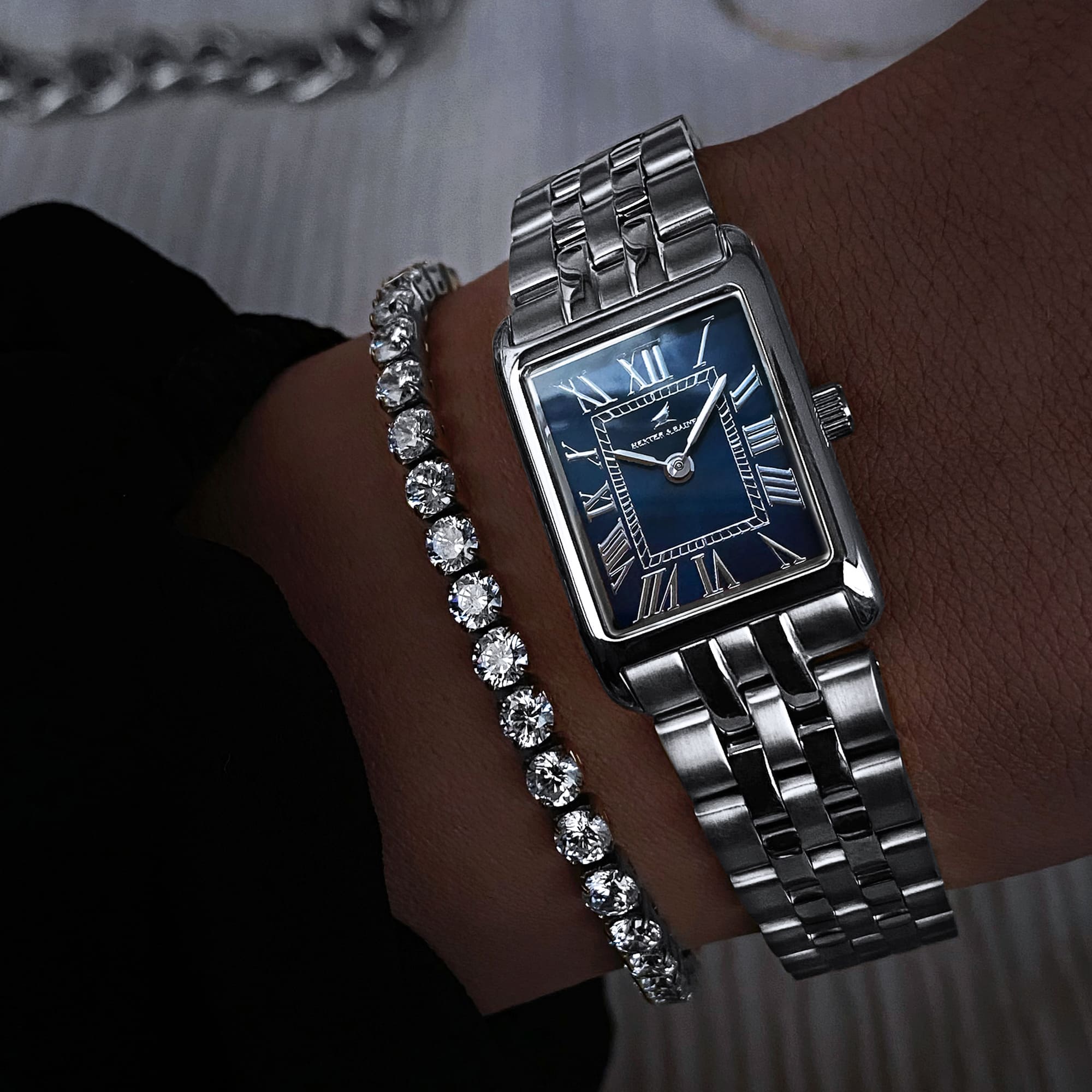 Gala Silver Navy Blue Hexter Baines