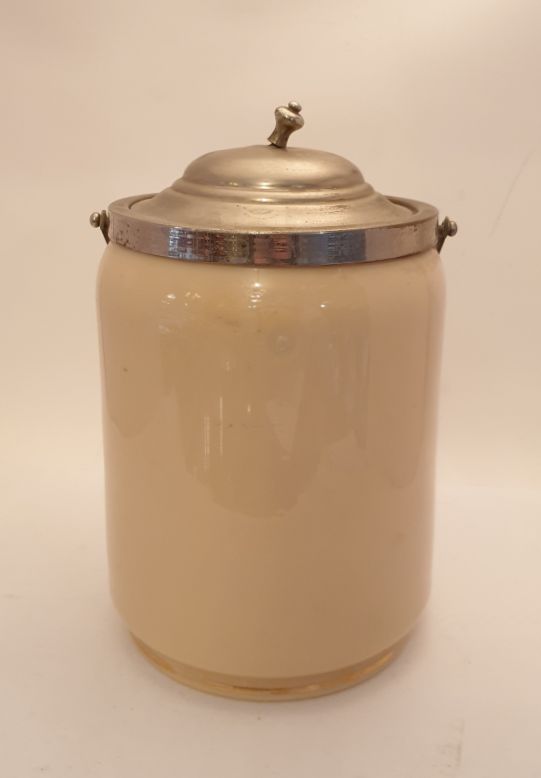 Kakburk glas 1890-tal metalllock - 2