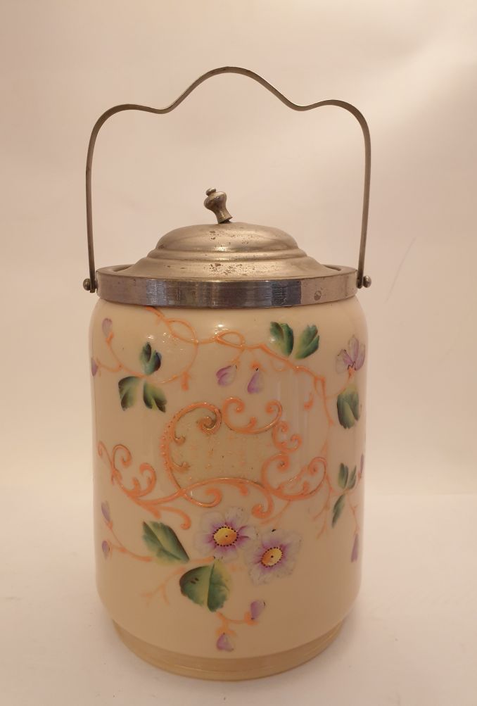 Kakburk glas 1890-tal metalllock