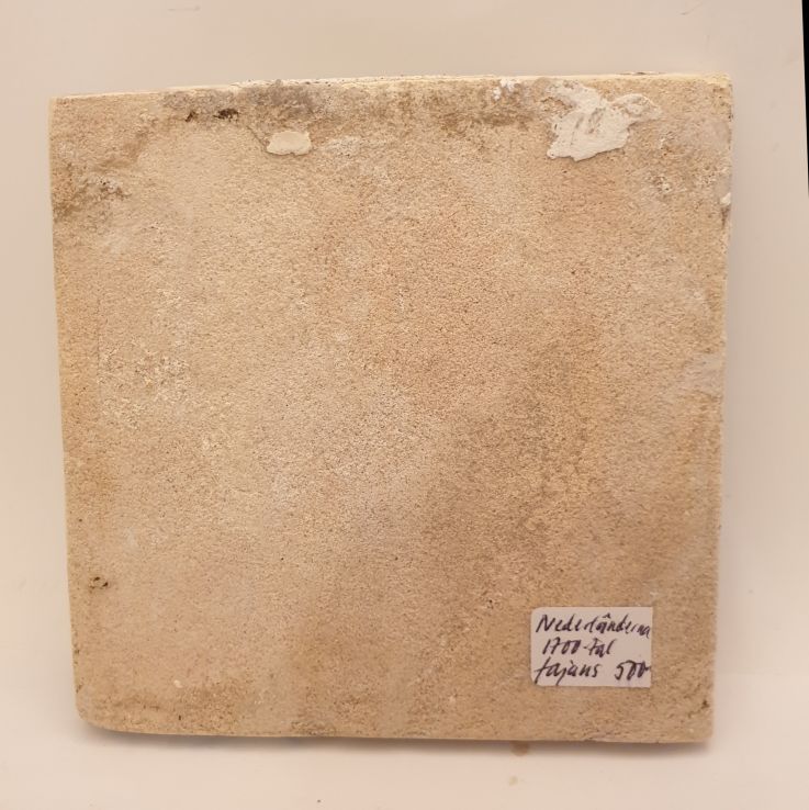 Delft kakel vit blå 1700-tal landskap med figur - 2