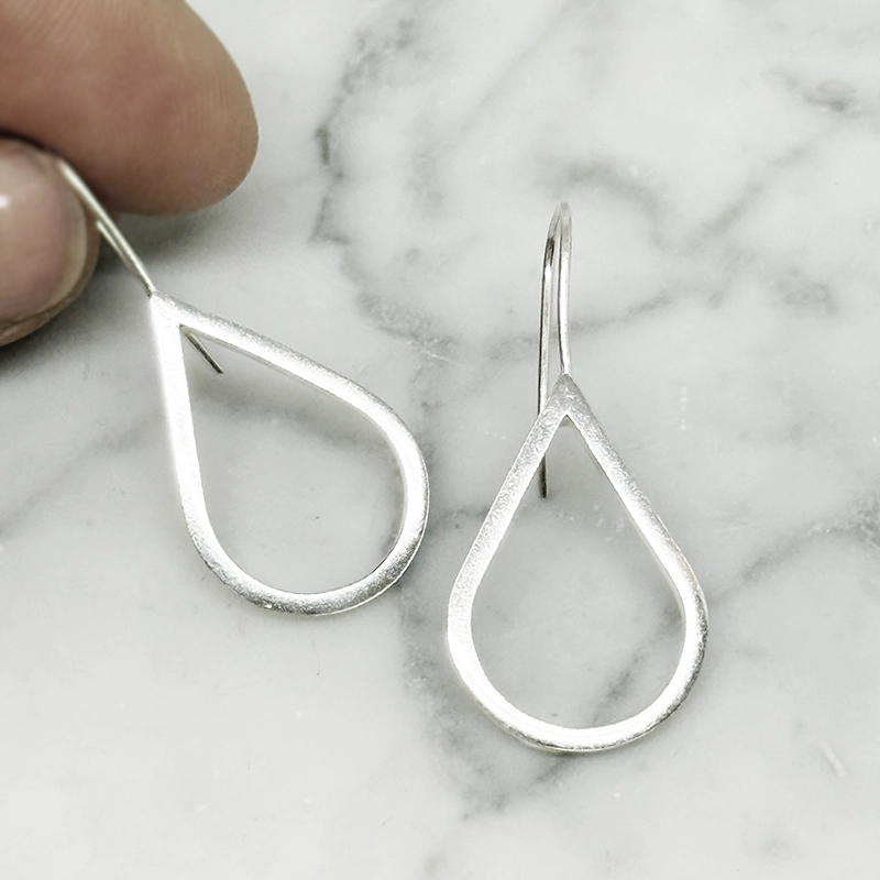 Silver earrung H2O polished - 3