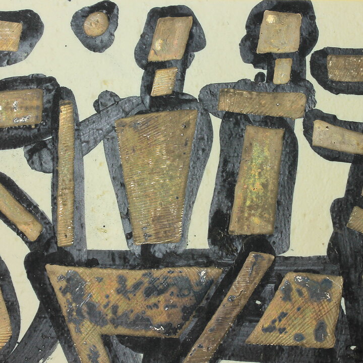 Börje Skohg (1970s) Unique Abstract Horse Riders Wall Plaque 23 cm
