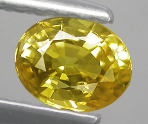 0.43 ct mycket tjusig oval naturlig gul safir ädelsten