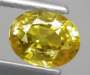 0.43 ct mycket tjusig oval naturlig gul safir ädelsten