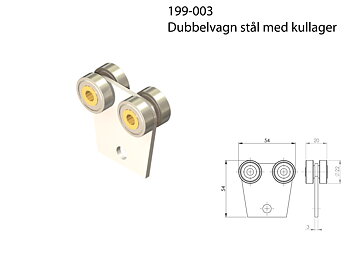 Dubbelvagn 199-003 till 100 skena