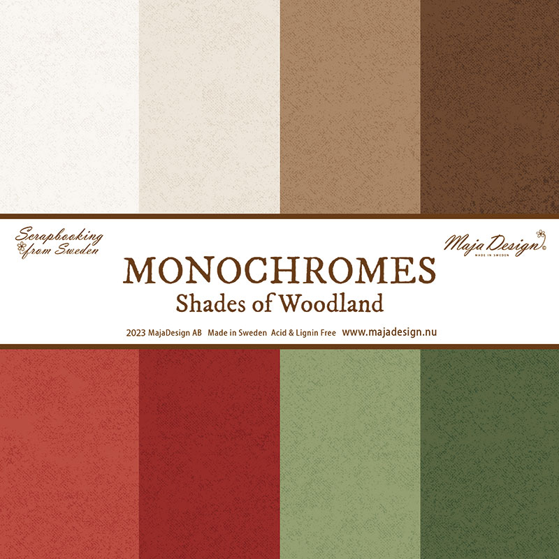Maja Design - Monochroma till  Woodland Christmas - 8 ark 2 av varje.