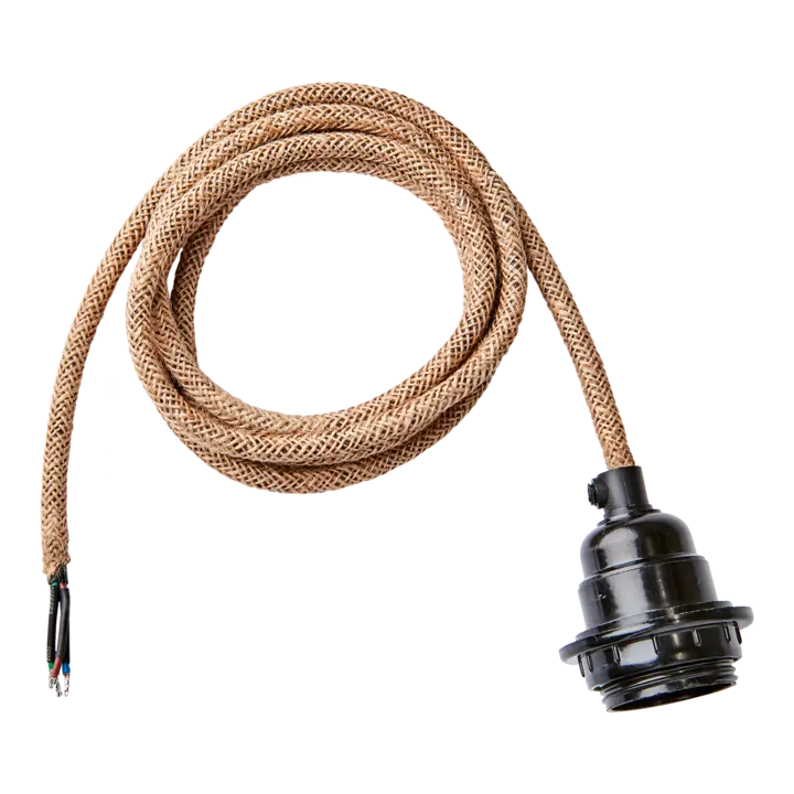 Nest taklampa i jute -  inkl kabel  - 9