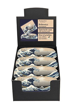 Brilleetuier med pudseklude, Hokusai, Den store bølge, Borddisplay med 8 stk., TEMA-produkt