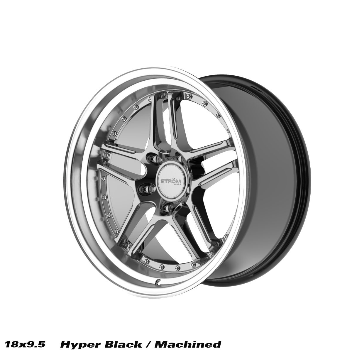 18" Ström DS-05 Hyper black /machined 5x114,3  - 2