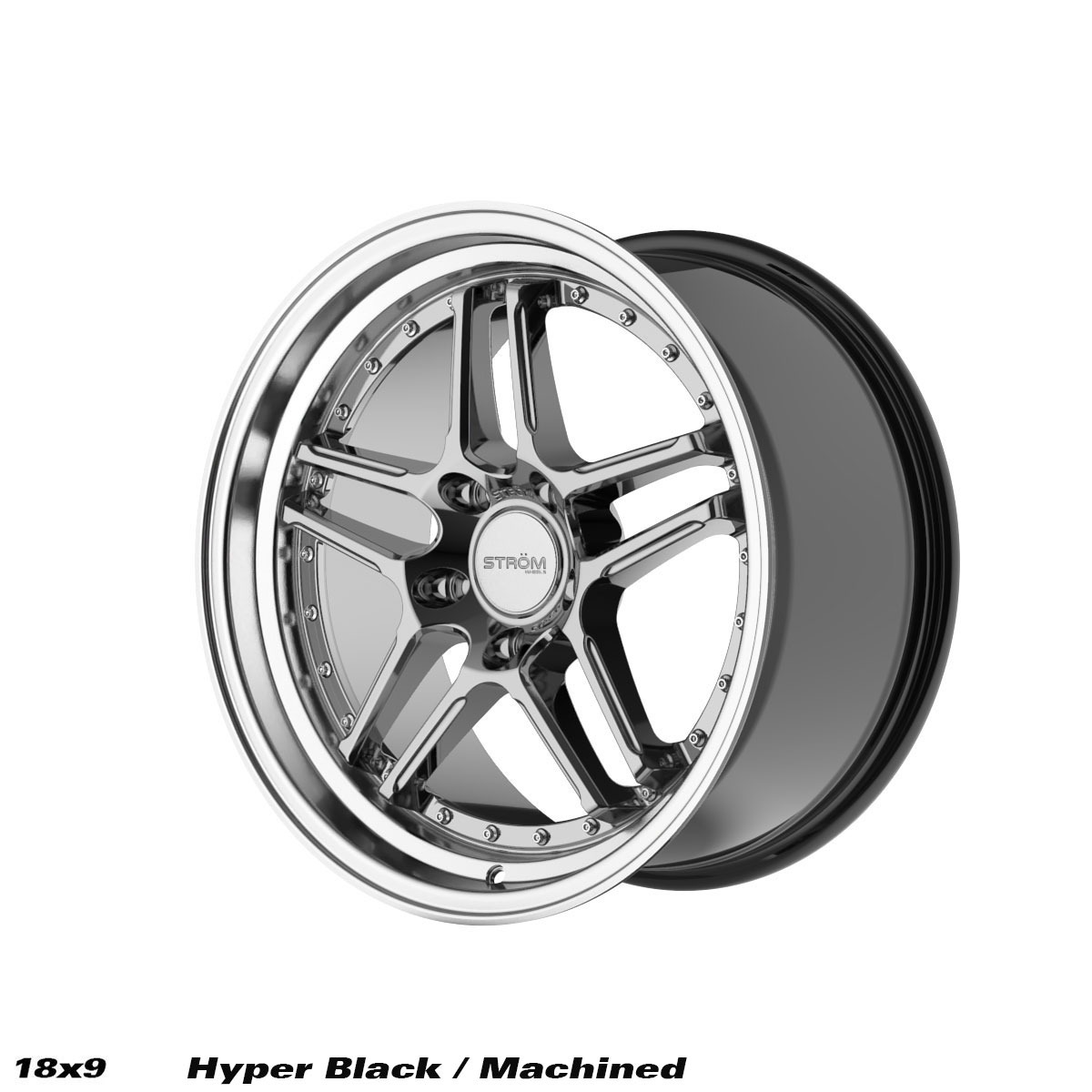 18" Ström DS-05 Hyper black /machined 5x114,3 