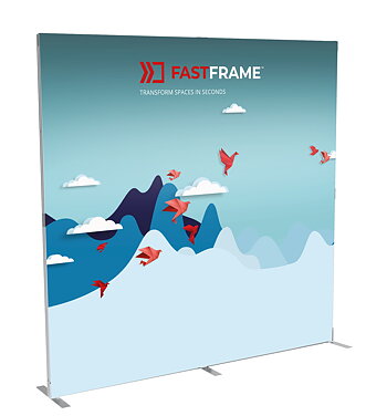 FastFrame™ Displaysystem Backwall Kit inkl. 2 ramar och 6 textildukar 2 x L 100 x H 200 cm