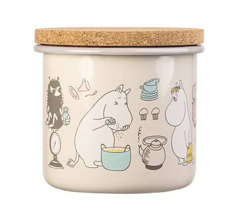  Moomin enamel jar with lid 1.3 L