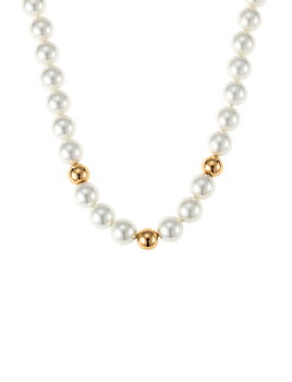 Jolie pearl necklace, gold