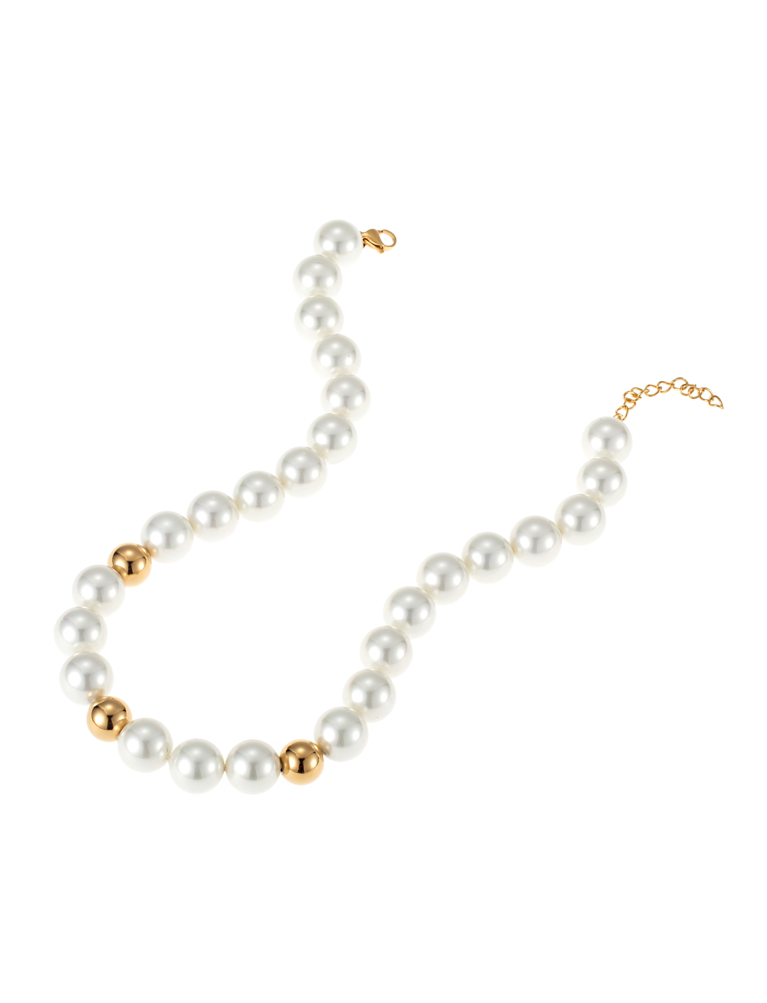Jolie pearl necklace, gold - 4