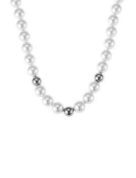 Jolie pearl necklace, steel