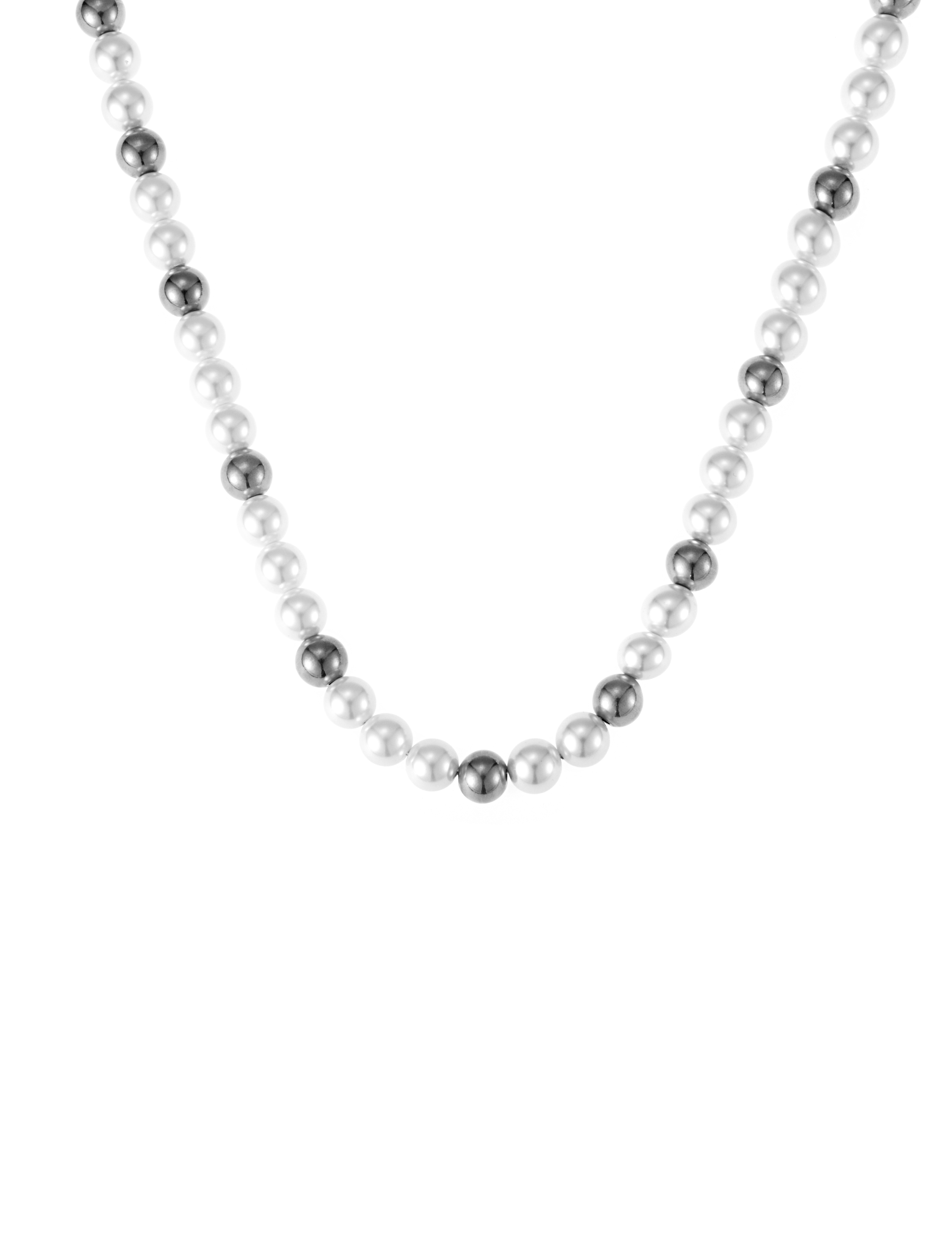 Jolie pearl necklace, 90 cm steel