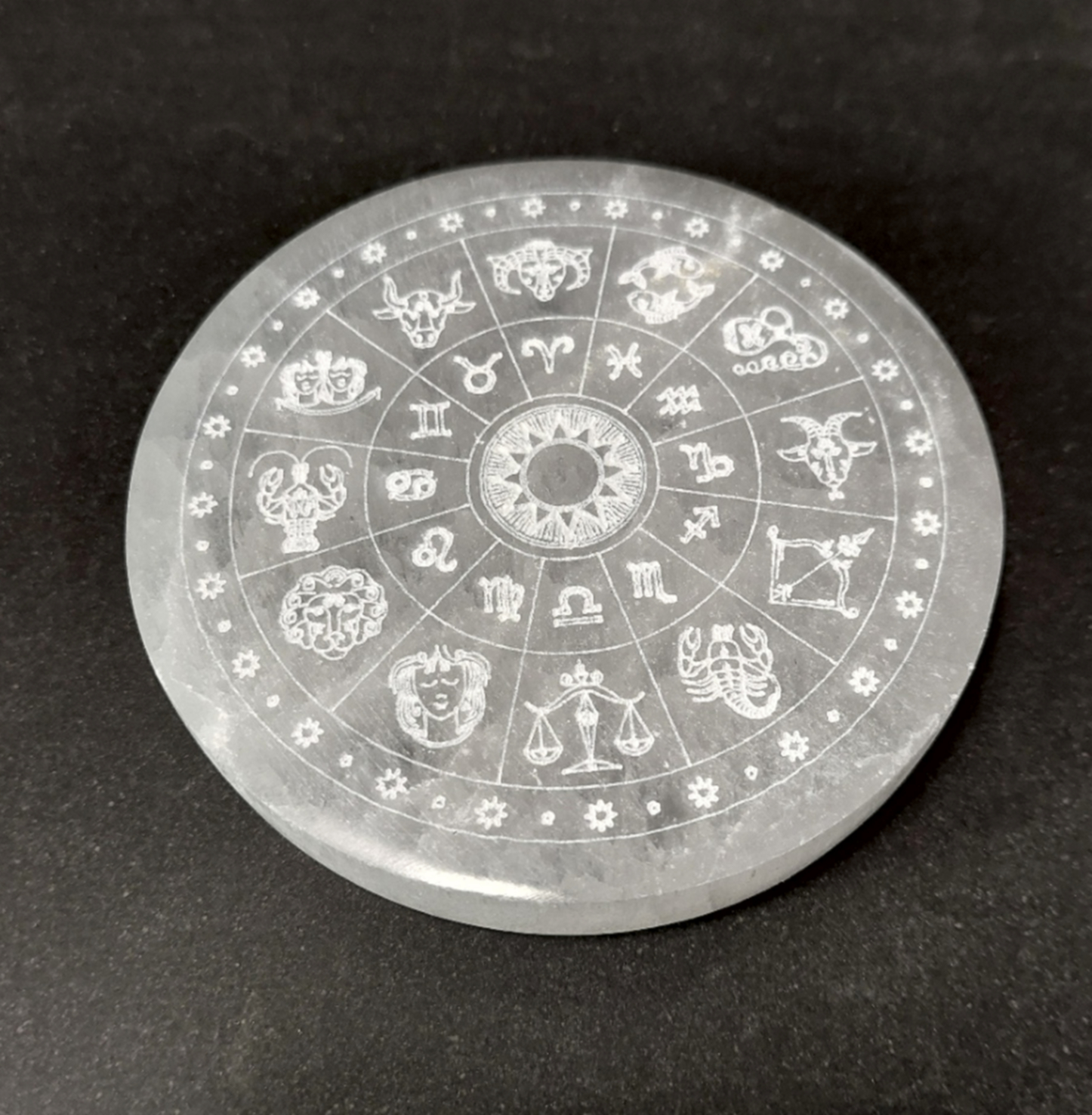 Zodiak Selenit laddningsplatta  - 10cm