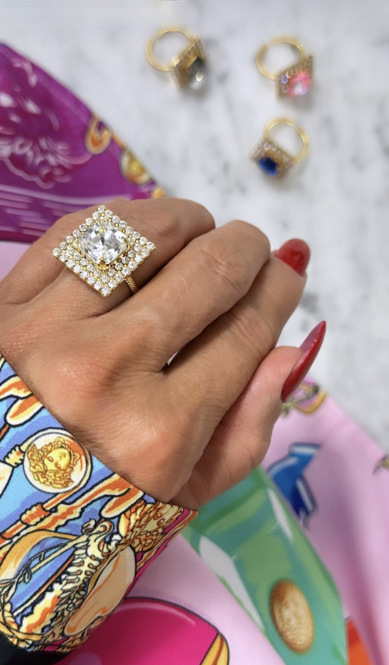 Ring Hazel Clear Crystal Gold - 3