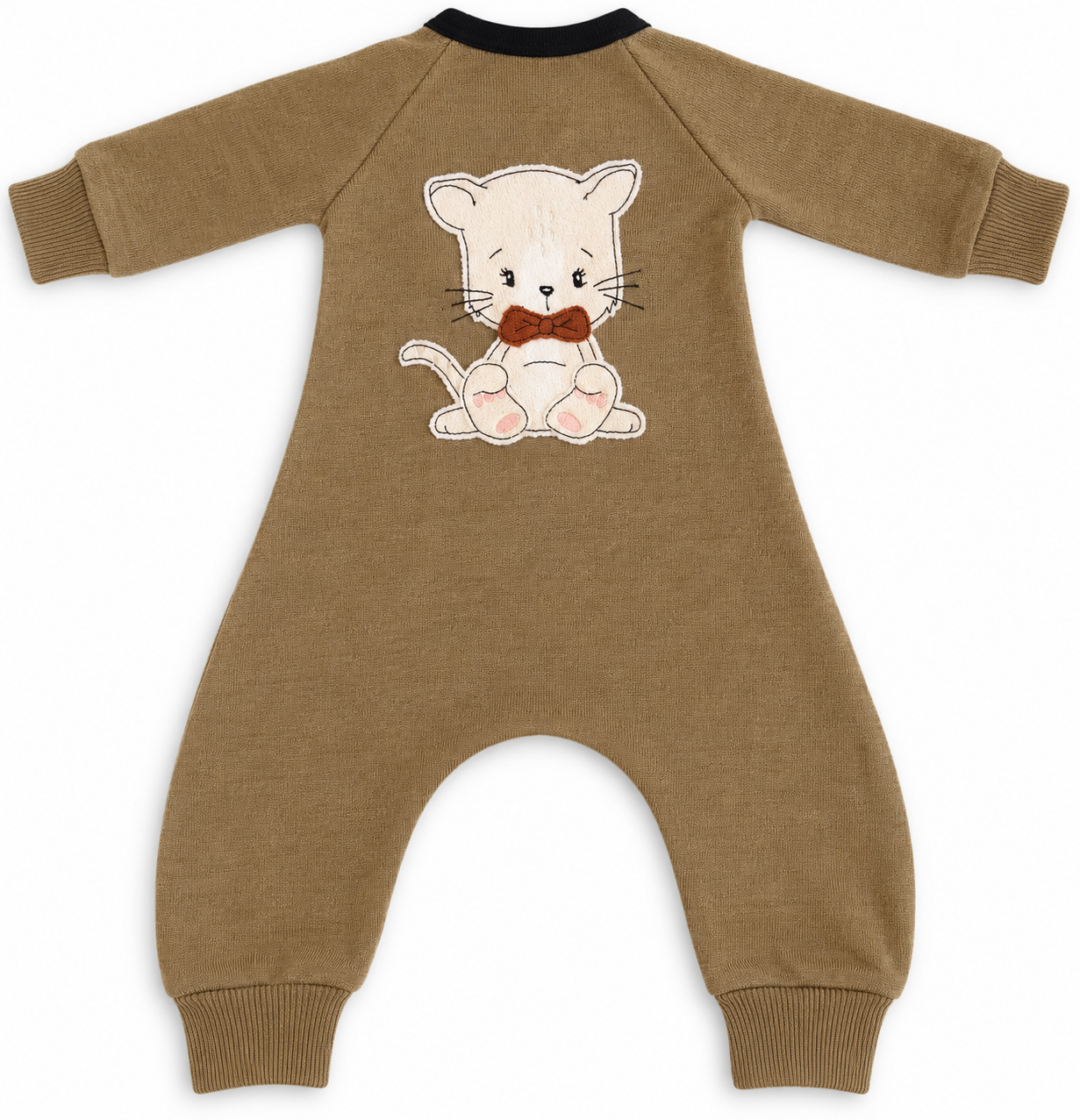 Ulldress baby Reuse i merinoull – med katt | 50/56