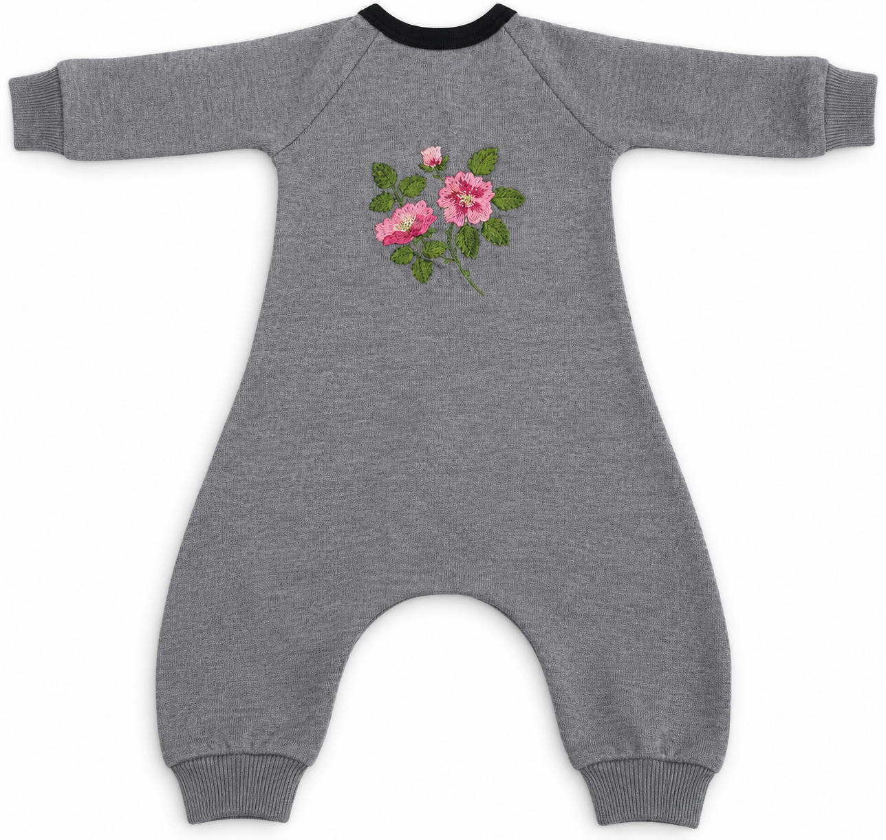 Ulldress baby Reuse i merinoull – med blommor | 50/56