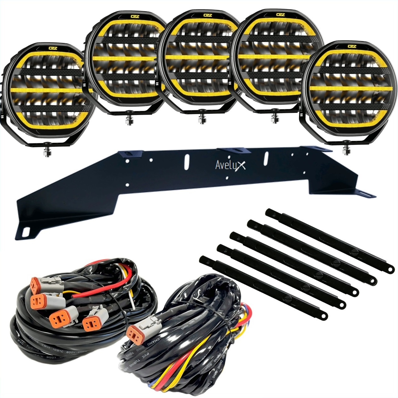 OZZ XR2 P9 LED Ekstralys | Black | 5-pakke Rally