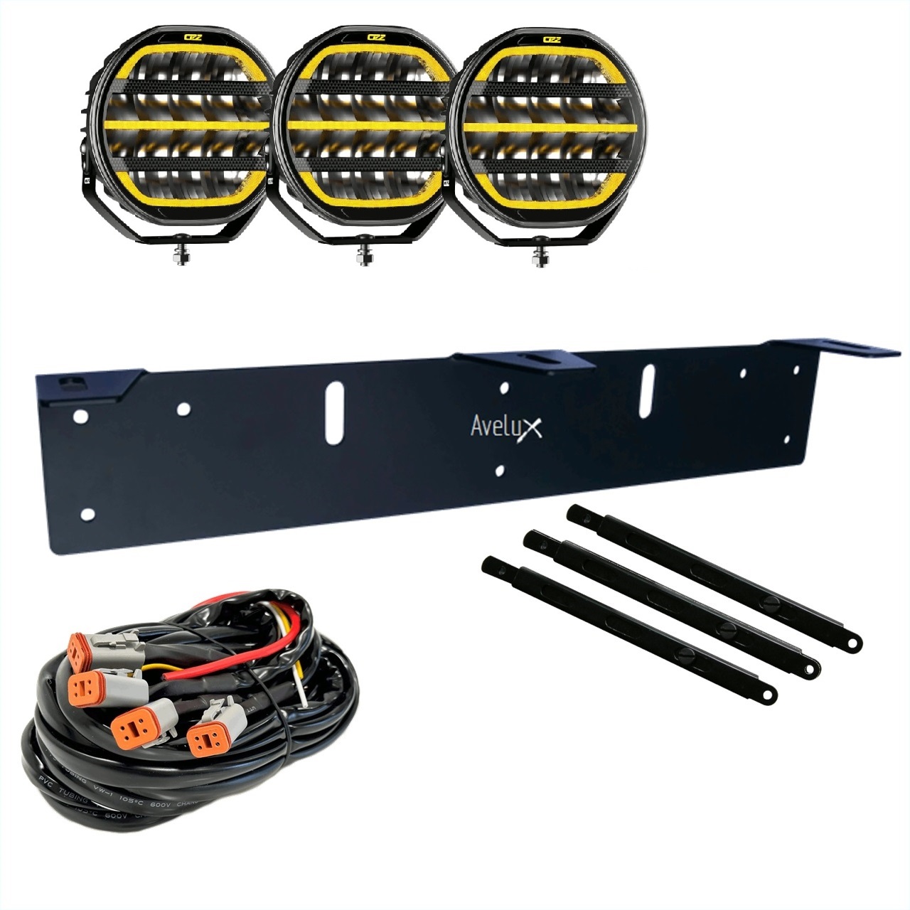 OZZ XR2 P7 LED Driving Light | Black | 3-pack