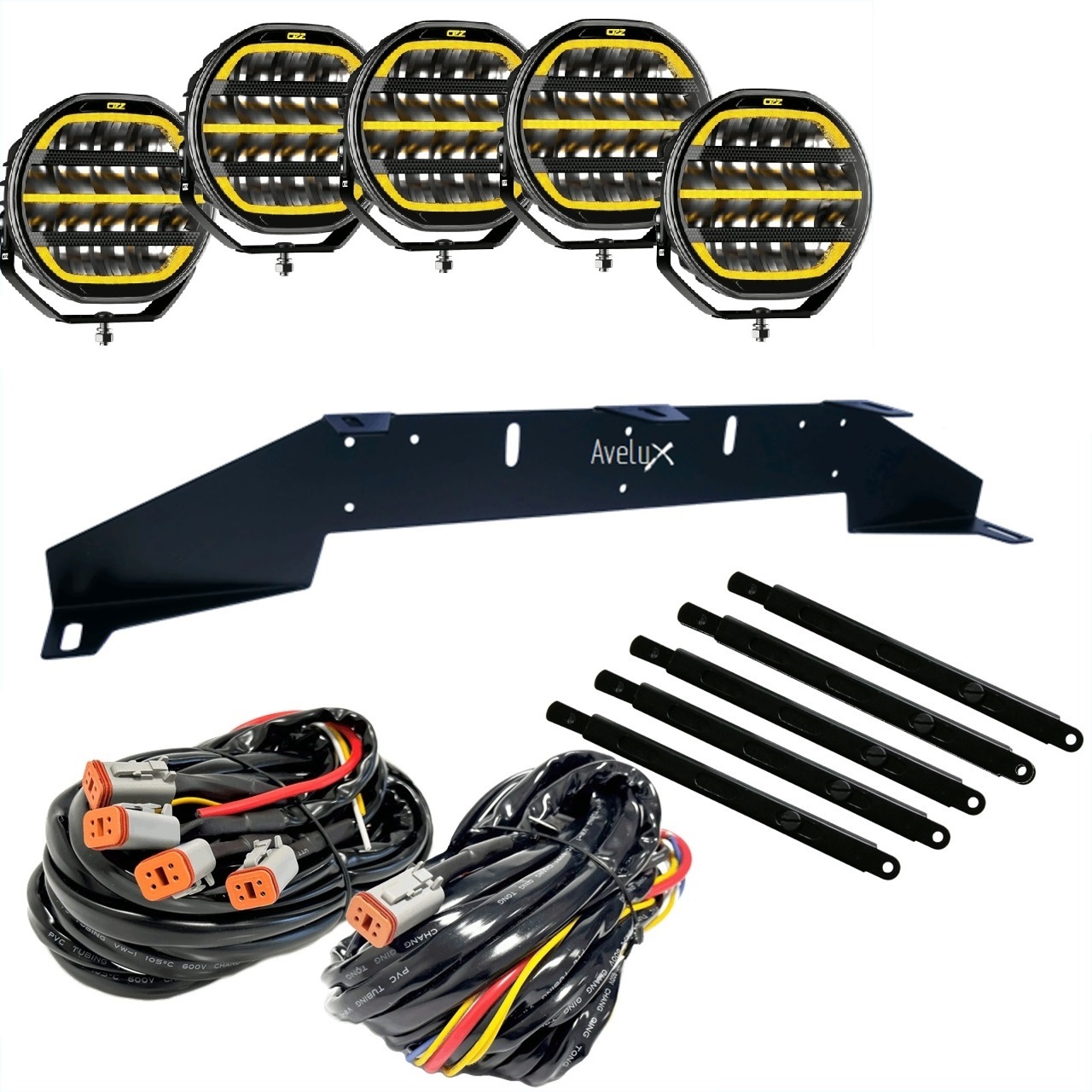 OZZ XR2 P7 LED Ekstralys | Black | 5-pakke Rally