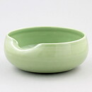 Sylvia Leuchovius (1960s) Unique Green Bowl with Flower Decor 14 cm
