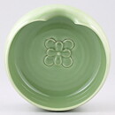 Sylvia Leuchovius (1960s) Unique Green Bowl with Flower Decor 14 cm