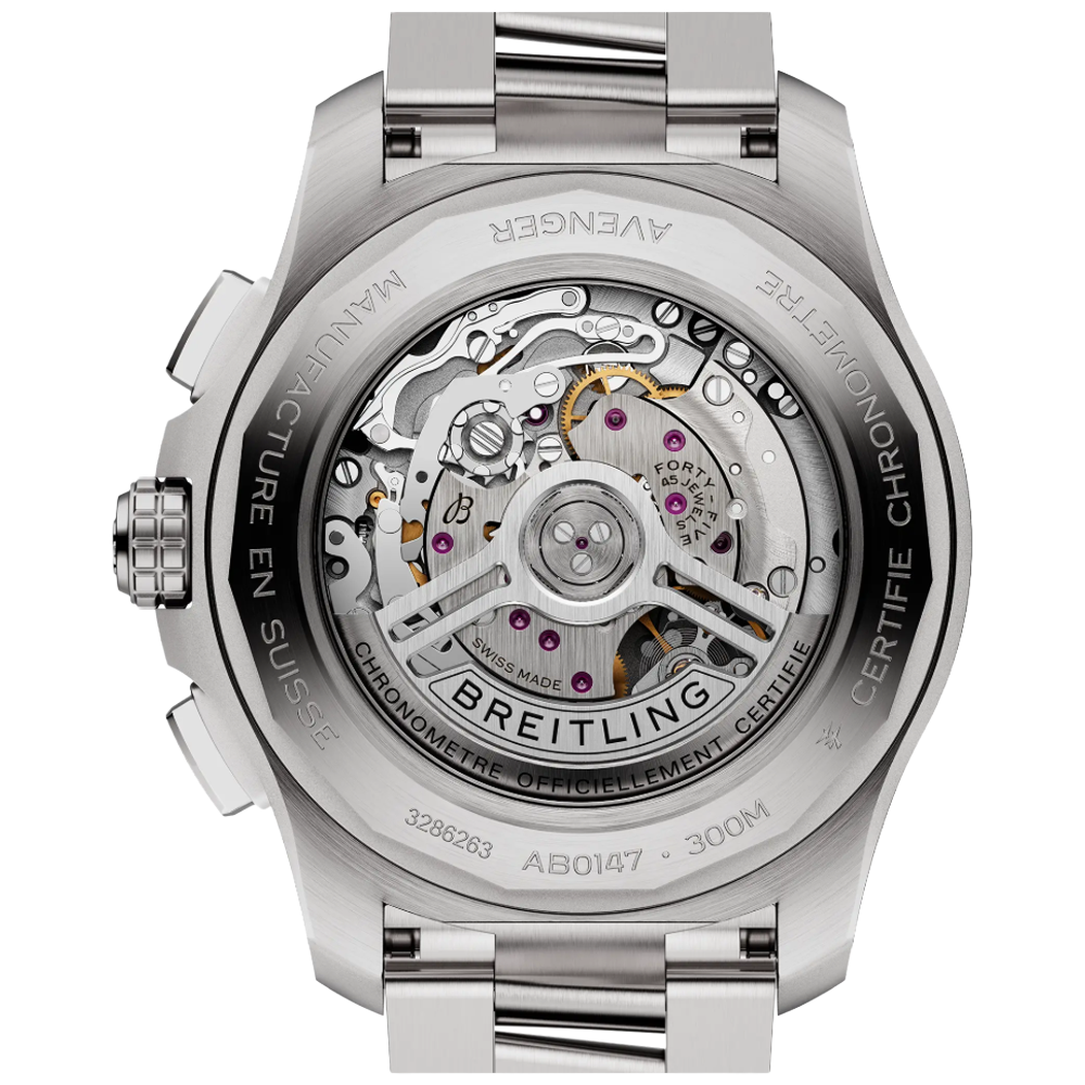 Breitling AB0147101C1A1 Avenger B01 Chronograph 44 blå baksida