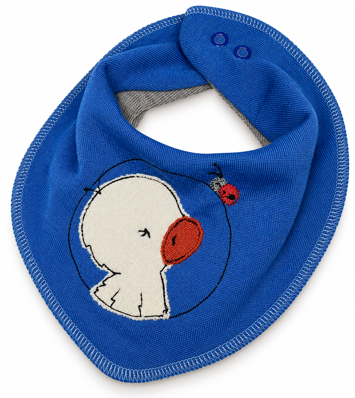 Dregelscarf i ull Reuse – blå med anka | One size
