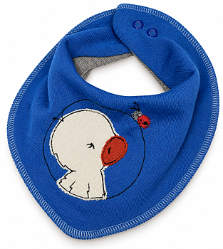 Dregelscarf i ull Reuse – blå med anka | One size