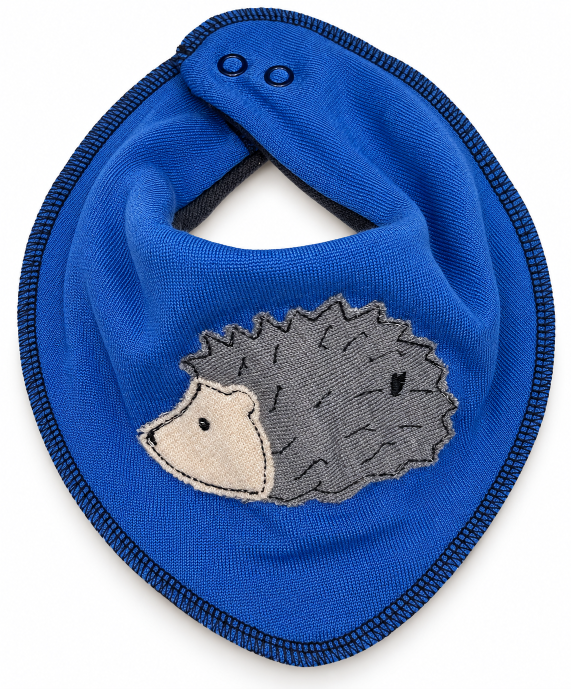 Dregelscarf i ull Reuse – blå med igelkott | One size