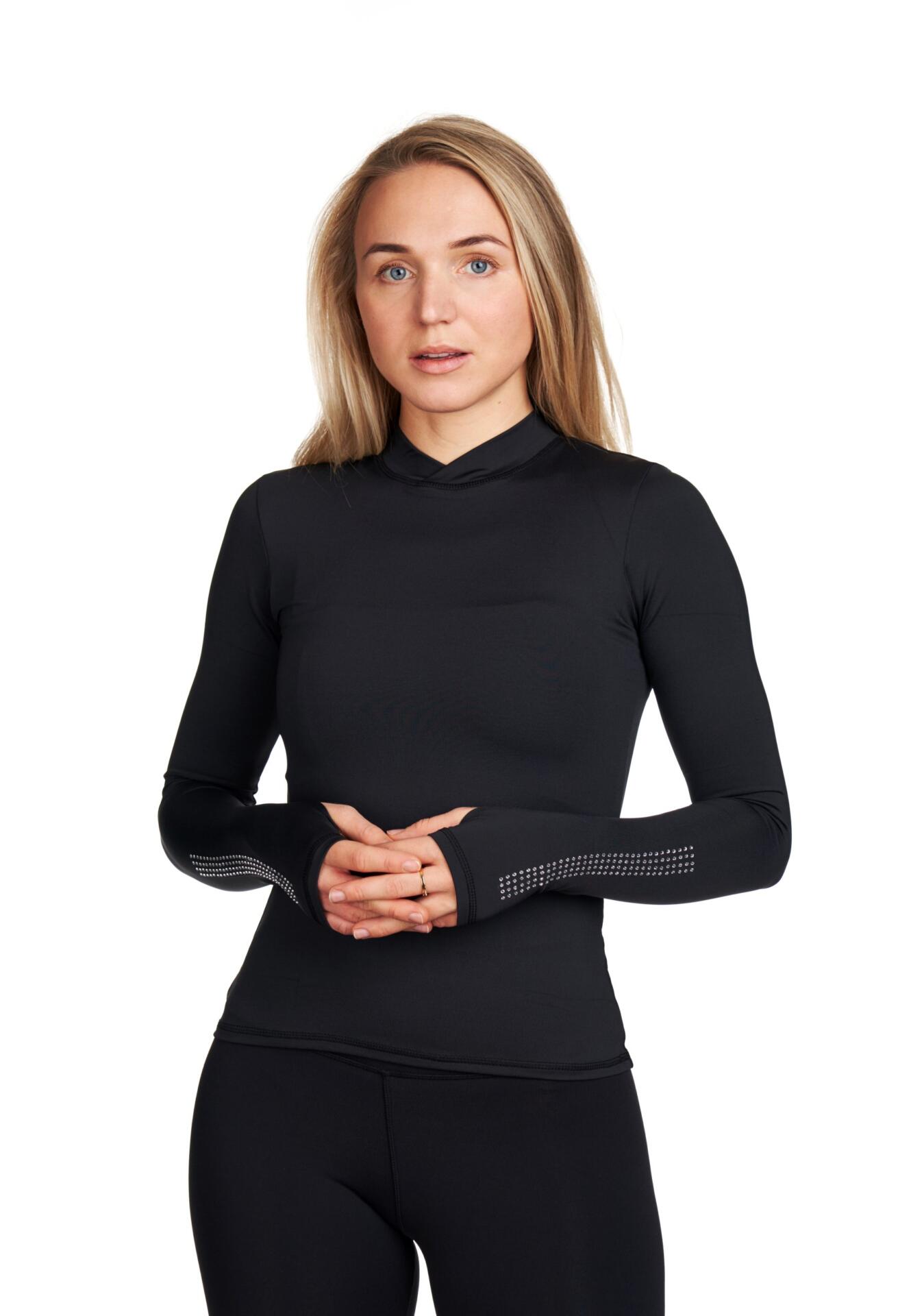 Svart träningspolo med vita kristaller sleek från JIV - 2