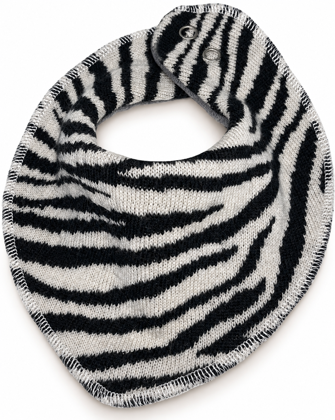 Dregelscarf i 100 % ull Reuse – svartvit zebra | One size