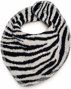Dregelscarf i 100 % ull Reuse – svartvit zebra | One size