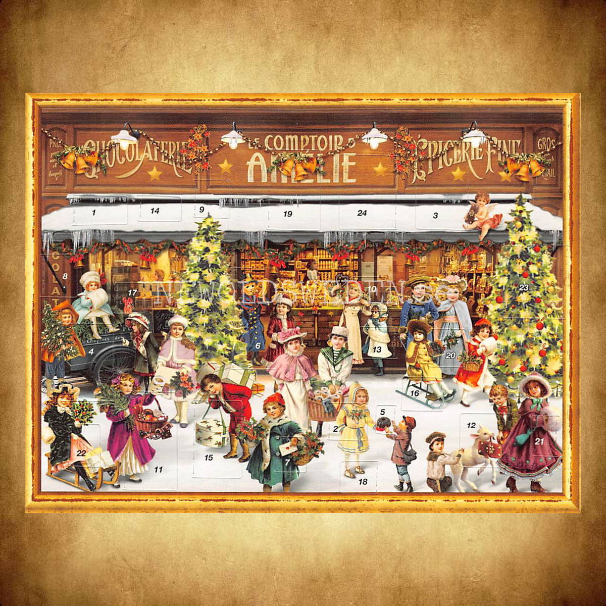 Adventskalenderkort VICTORIAN SHOP Dubbel-kort med kuvert - 991 - 2