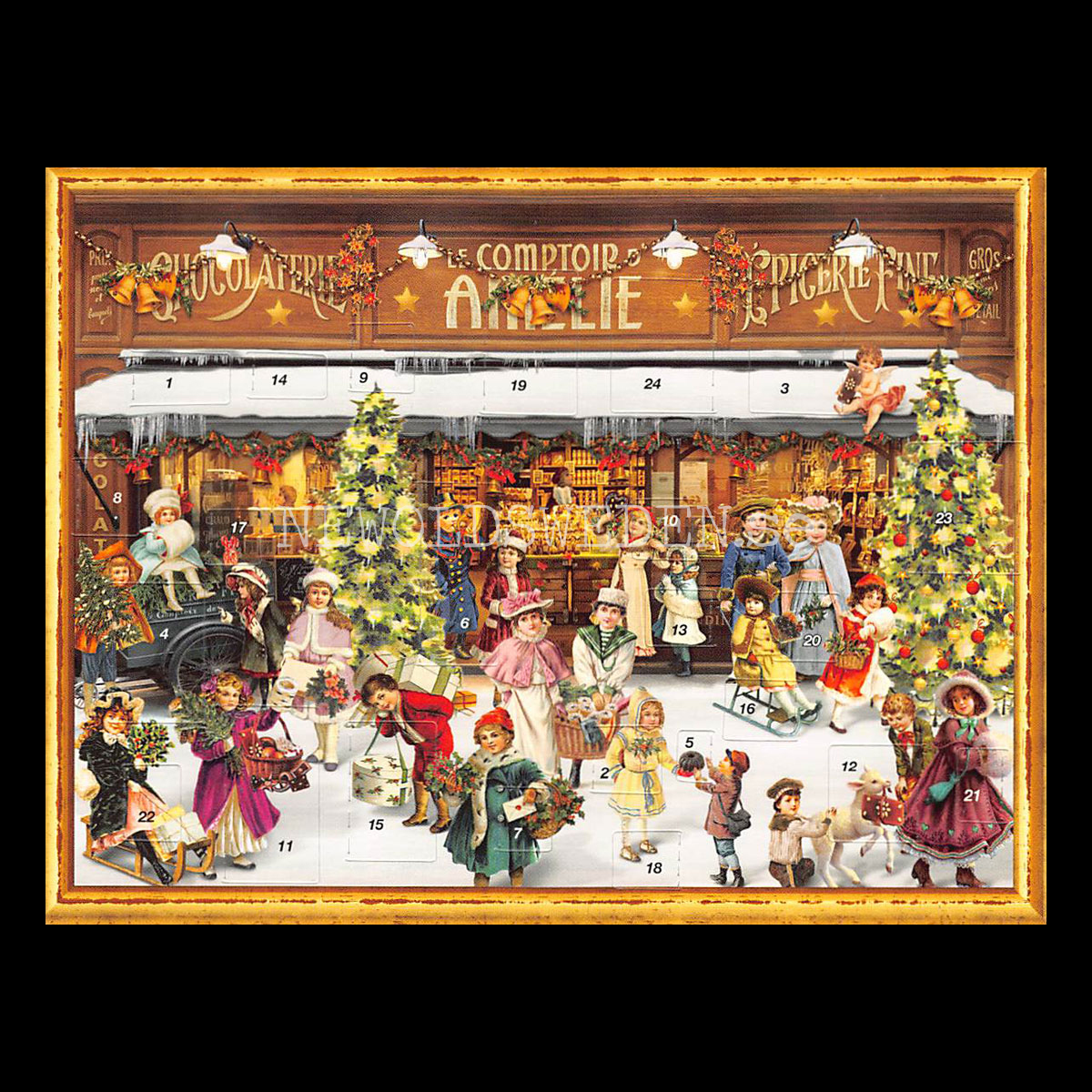 Adventskalenderkort VICTORIAN SHOP Dubbel-kort med kuvert - 991