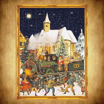 Adventskalenderkort VICTORIAN CHRISTMAS Dubbel-kort med kuvert - 991