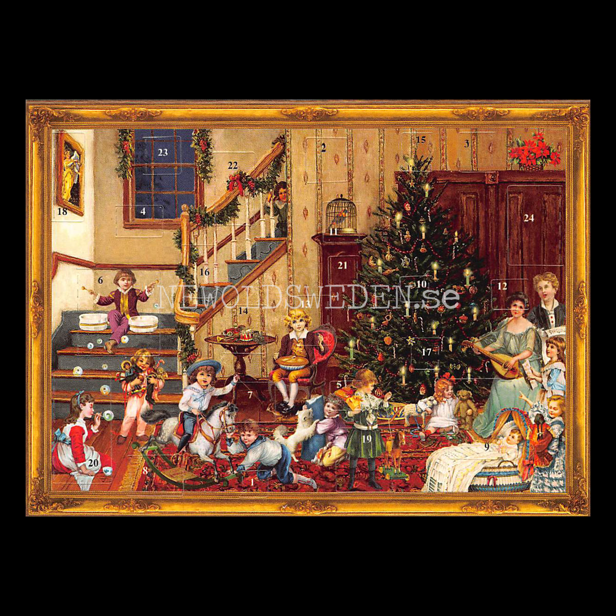Adventskalenderkort VICTORIAN CHRISTMAS EVE Dubbel-kort med kuvert - 991