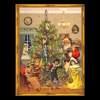 Adventskalenderkort VICTORIAN UNDER CHRISTMAS TREE Dubbel-kort med kuvert - 991
