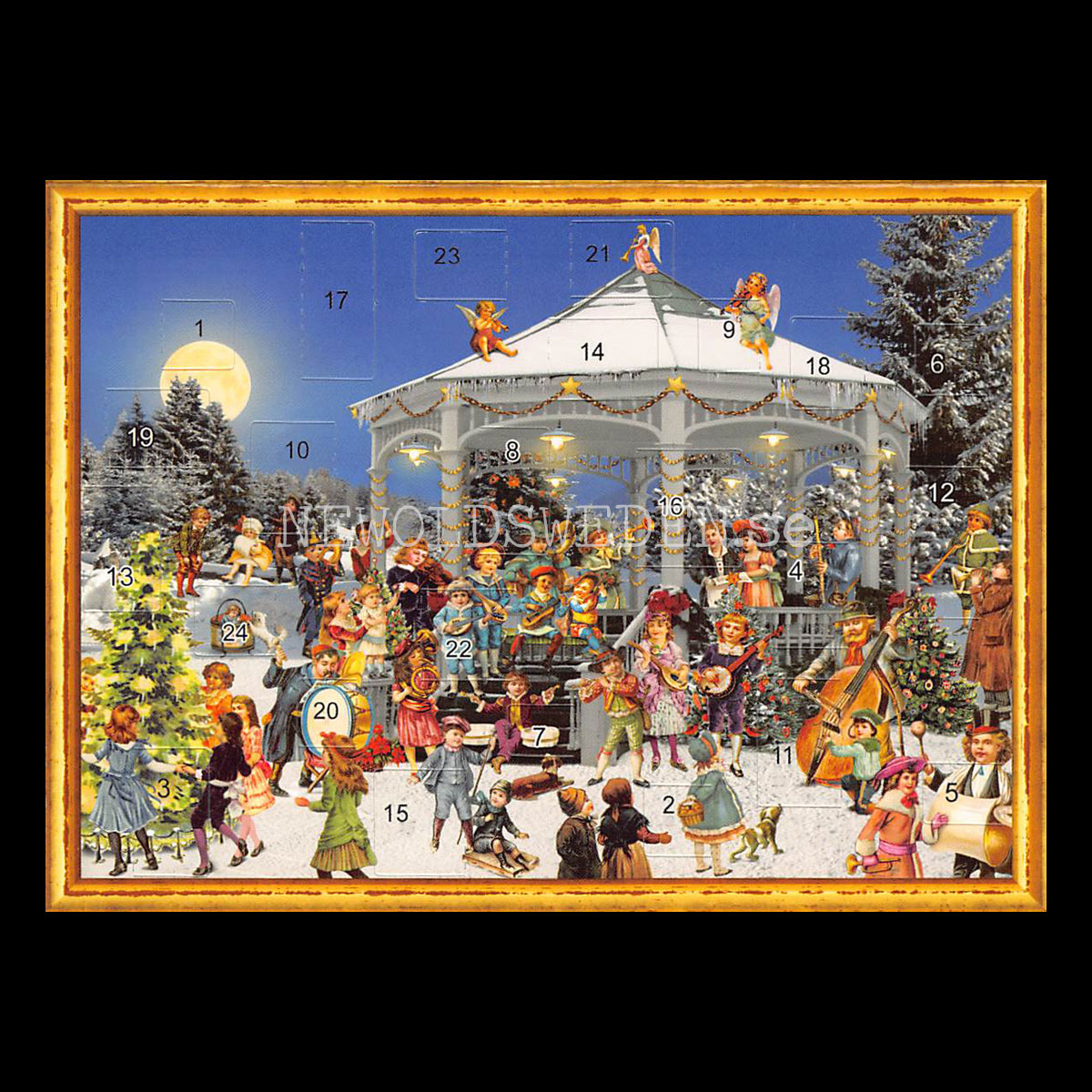 Adventskalenderkort VICTORIAN AM PAVILLON Dubbel-kort med kuvert - 991