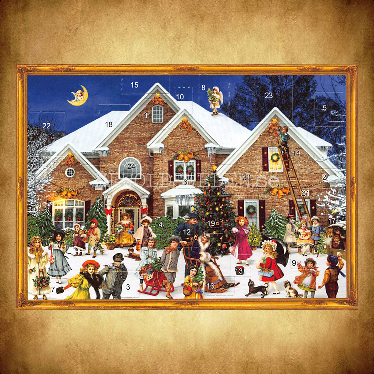 Adventskalenderkort VICTORIAN HOUSE Dubbel-kort med kuvert - 991 - 2