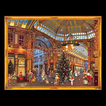 Adventskalenderkort VICTORIAN CHRISTMAS SHOPPING Dubbel-kort med kuvert - 991