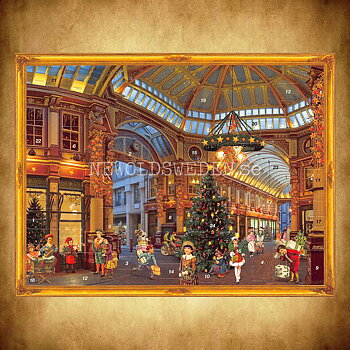 Adventskalenderkort VICTORIAN CHRISTMAS SHOPPING Dubbel-kort med kuvert - 991