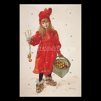 Adventskalenderkort BRITA SOM IDUN 1900 - Carl Larsson Dubbel-kort med kuvert - 990