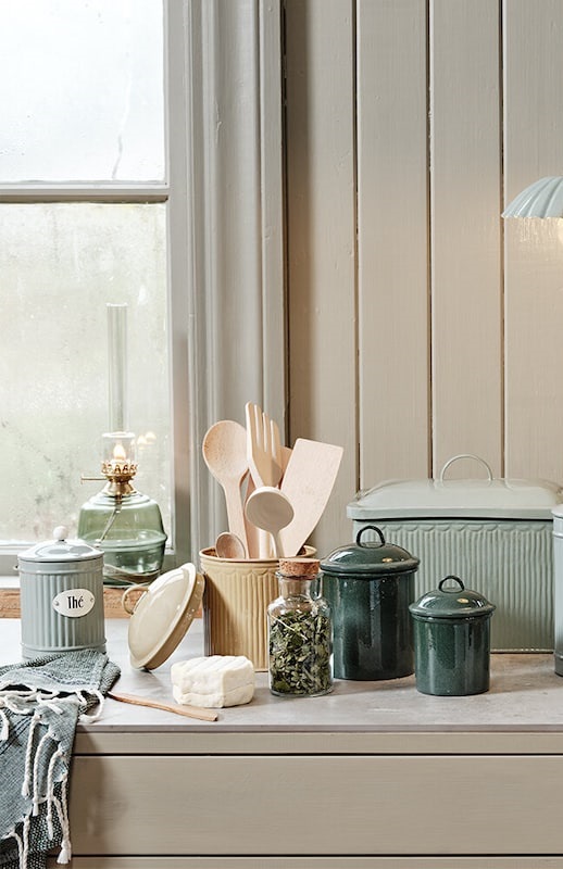 Tin with lid for Thé - Green
