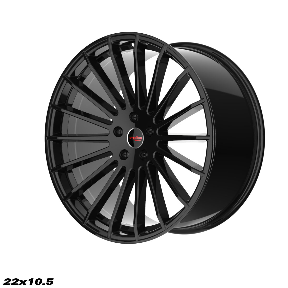 22" Ström STR4 Gloss black 5x112